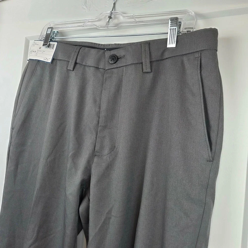 NWT Haggar H26 Men's Performance Dress‎ Pants Slim Fit Heather Gray 32 x 34